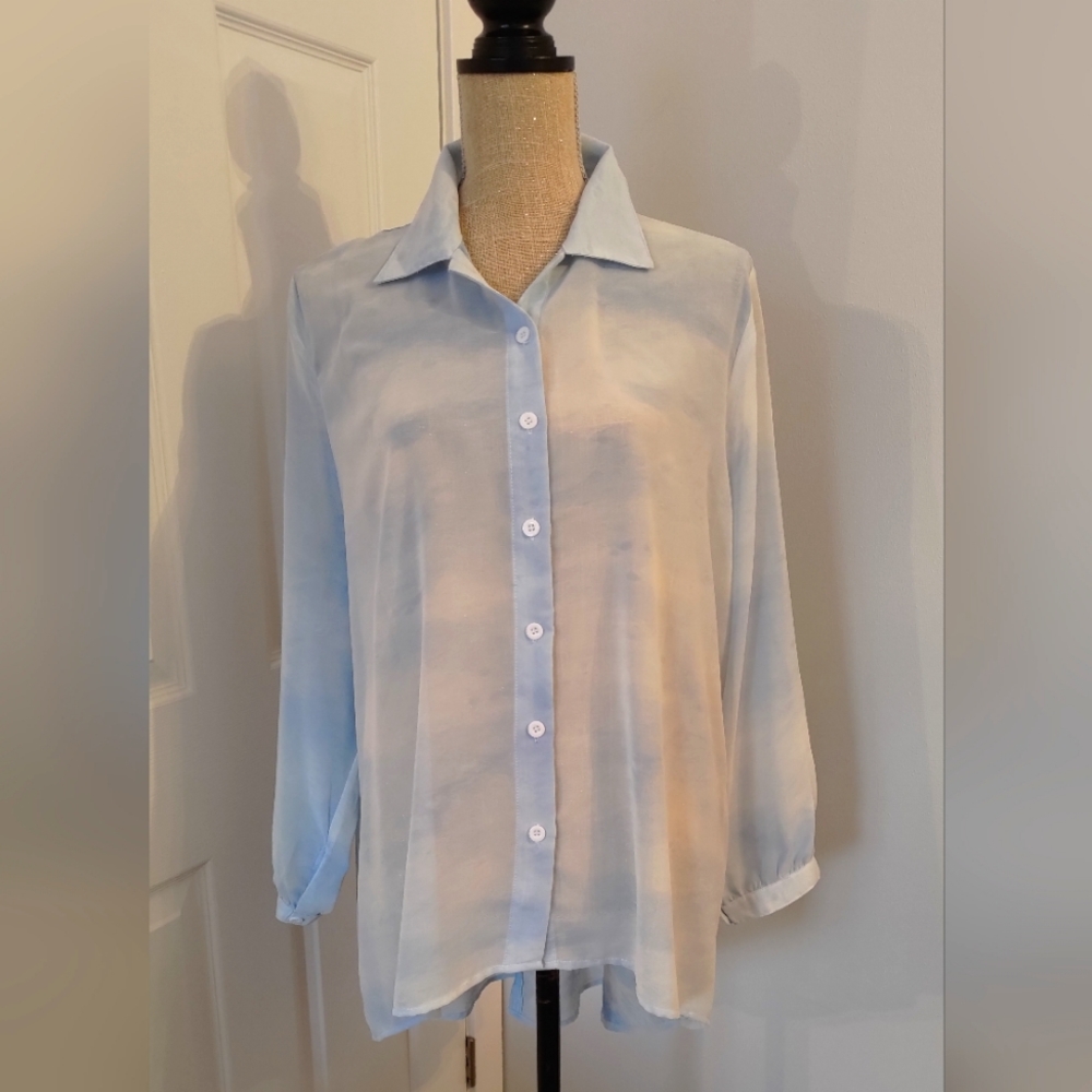 Stylestalker Women blue oversized lightweight shirt